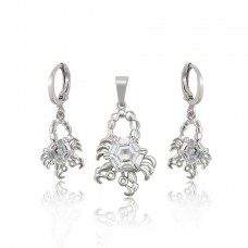 Elegants komplekts ar platīna pārklājumu, bez ķēdītes